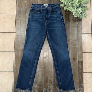 Agolde Dark Blue Stovepipe Leg Jeans